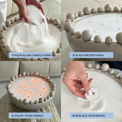Alura Pearled Candle Sand